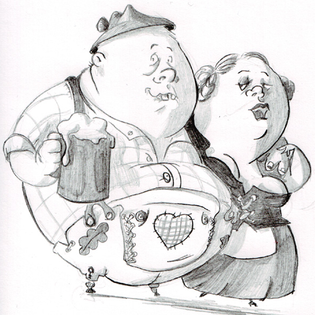 pencil on paper, Oktoberfest, 2007